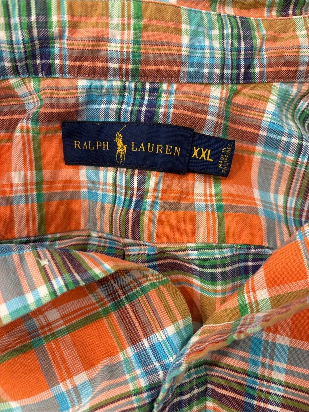 Polo Ralph Lauren men’s madras plaid Oxford cloth shirt XXL PERFECT